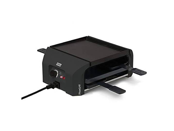 Stöckli PizzaGrill Four Basisgerät für 4 Personen mit den Funktionen Pizza, Grill und Raclette, Farbe: Anthrazit, Maße: 13 x 24 x 33 cm, 0025.02