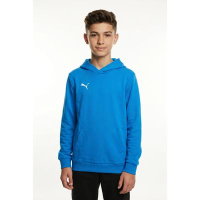 Kapuzensweatshirt PUMA "TEAMGOAL CASUALS HOODY JR", Kinder, Gr. 164, ignite blau, puma weiß, Sweatware, Obermaterial: 100% Baumwolle, unifarben, regular fit normal, angesetztes Bündchen, Sweatshirts, mit Kapuze, normale Kragenform, reguläre...