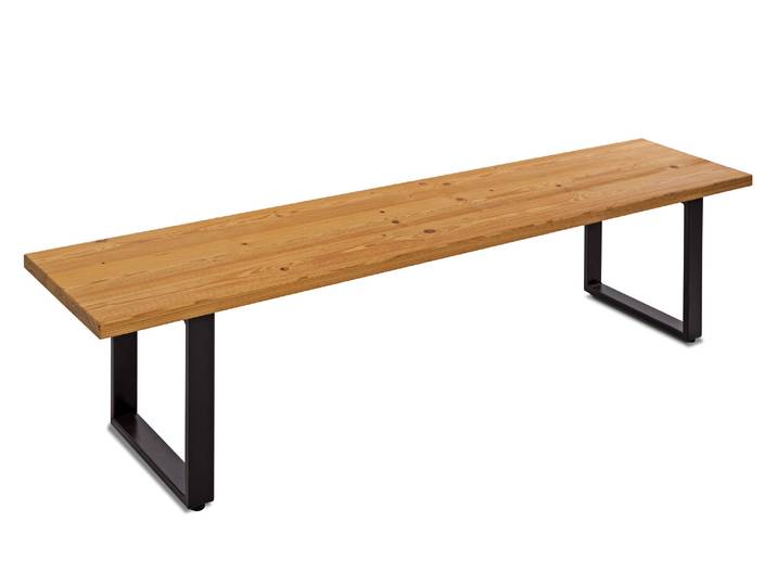 CURBY Sitzbank, rustikale Altholzoptik, Material Massivholz