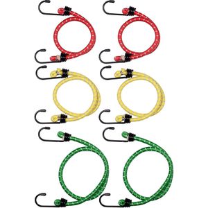 Connex Gepäckspanner DY270676, mit Haken, in 3 Größen von 60-100 cm, reflektierend, 6 Stück