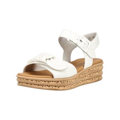 Plateausandaletten GABOR "Gabor Sandalen Leder", Damen, Gr. 42, weiß, Leder, Schuhe