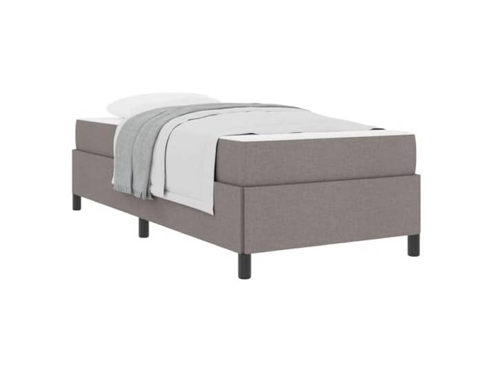 PUGYNBK Boxspringbett, Taupe, 100 x 200 cm, Stoff Fester Lattenrost, Taschenfederkern, Schaumstofffüllung, Spanplatte