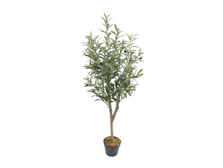 Kunstpflanze Olivenpflanze 120 cm, Grün, Kunststoff, 120 cm, Dekoration, Blumen & Blumentöpfe, Kunstpflanzen