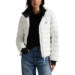 RALPH LAUREN Jacke Woven Full-Zip, weiss/schwarz