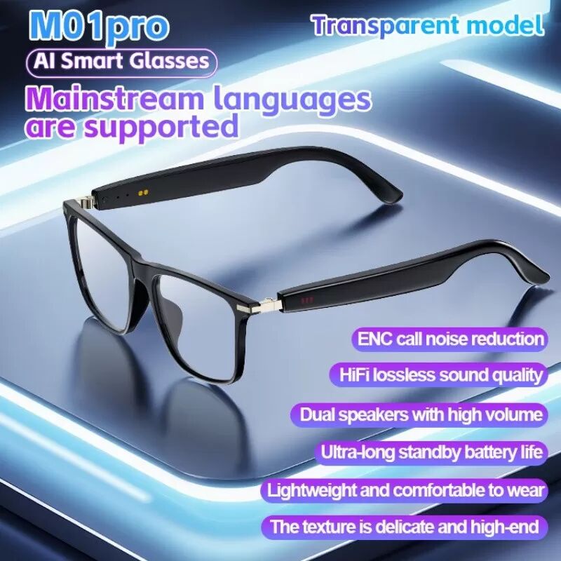 INF Smarte Brille Transparent Edition: Open-Ear Audio, leicht, lange Akkulaufzeit, KI-Übersetzung