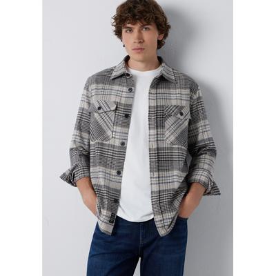 Langarmhemd MAVI "CHECK SHIRT", Herren, Gr. XXL, US-Größen, schwarz check, 100% Baumwolle, kariert, normal lang, eng normaler Saum, Hemden, Karo Overshirt