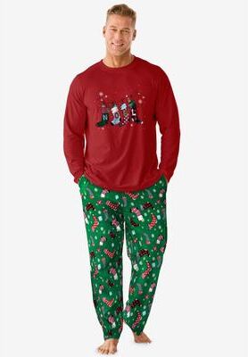 Plus Size Women's Dreams & Co.® Mens Pajama Set by Dreams & Co. in Emerald Stocking (Size 46/48)