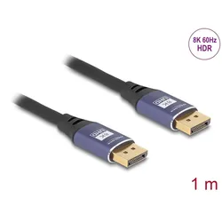 DELOCK DisplayPort Kabel 8K 60Hz 1m flieder Metall