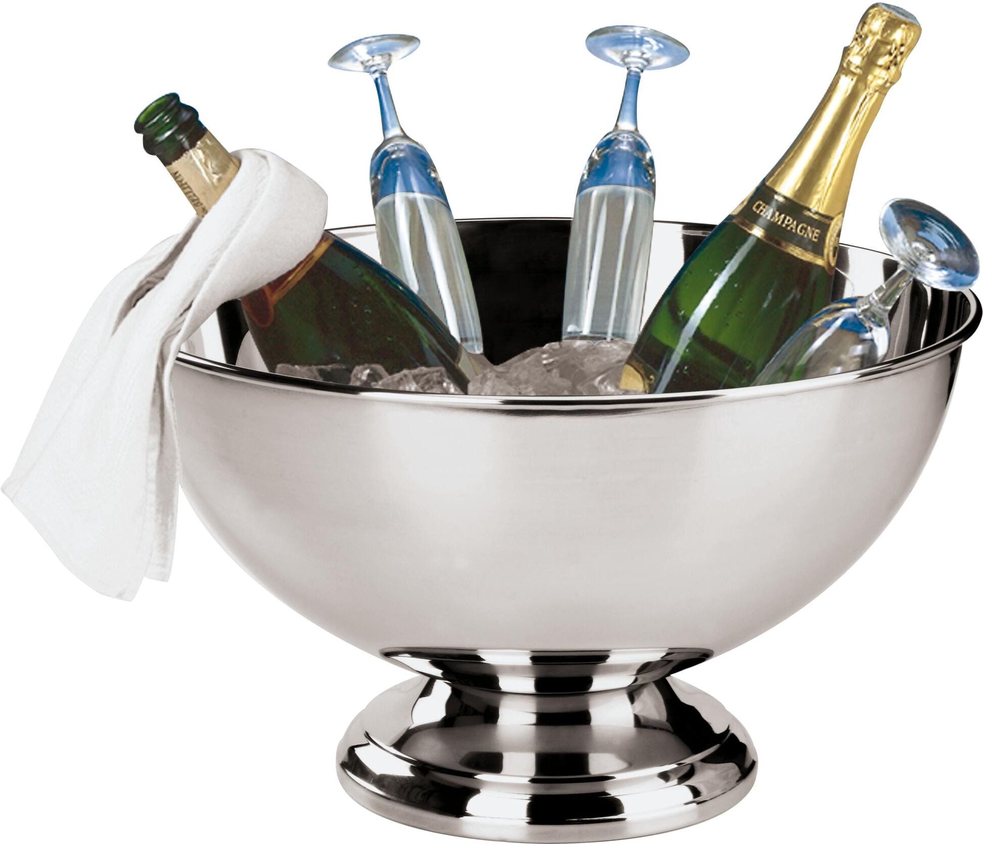 Weinkühler "15 l", silber (silberfarben), Ø:42cm, Edelstahl, Eiskübel, Weinkühler silberfarben Einheitsgröße