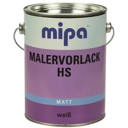 MIPA Malervorlack HS weiß matt für Holz u. Metall, 2,5 Ltr.
