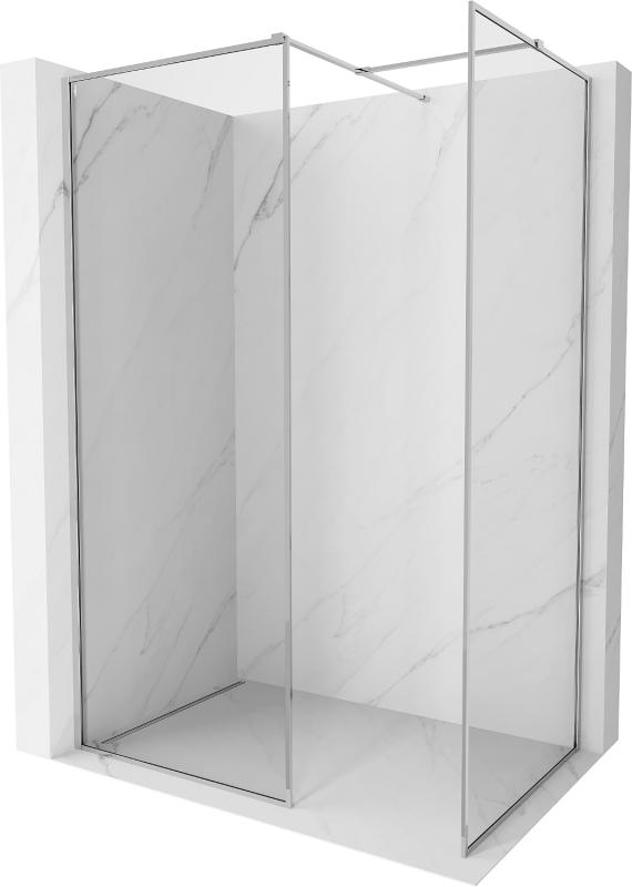 Mexen Kioto-F Duschwand Walk-in mit Rahmen 110 x 110 cm, transparent 8 mm, Chrom - 800-110-202-04-00-110