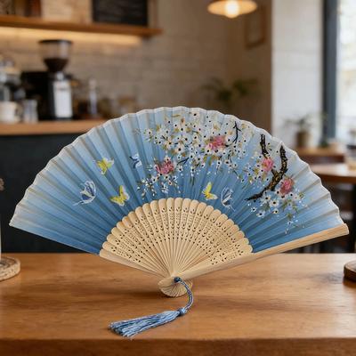 Lush Living Finds Vintage Silk Folding Hand Fan Elegant Bamboo Folding Fan For Dance, Decor & Gifts style5