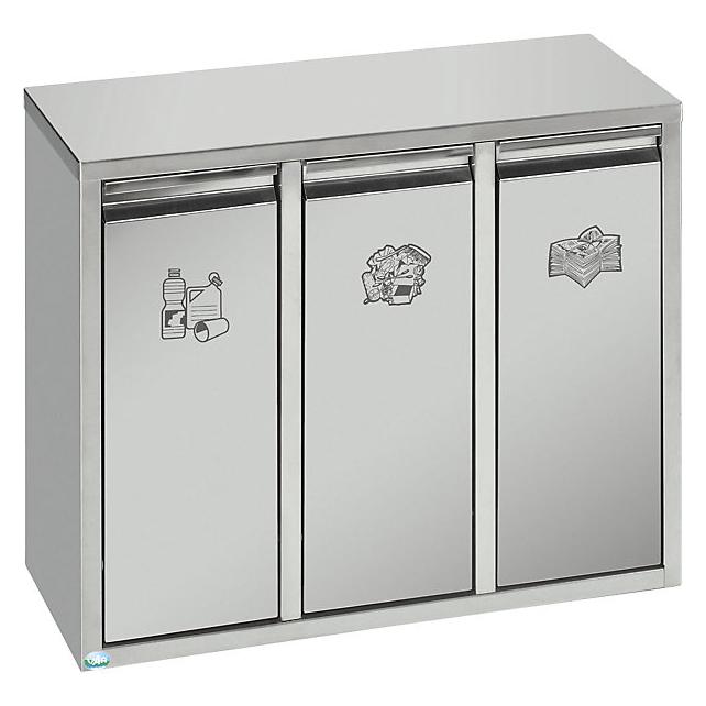 VAR Wertstoffsortiersystem 21 Liter Edelstahl als Stand oder Wandgerät (21 l) (31492611)