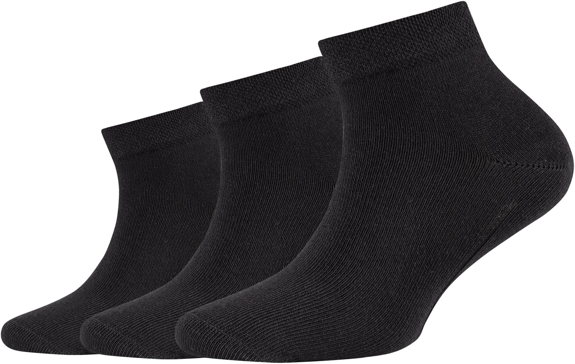Kurzsocken CAMANO "ca-soft", Herren, Gr. 31-34, schwarz, Baumwollmischung, unifarben, normal, Socken Kurzsocken, mit verstärktem Fersen- und Zehenbereich