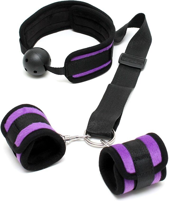 Rimba Collier Baillon et Menottes violet velcro