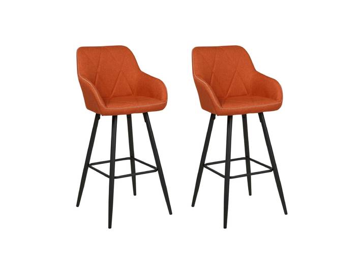 Lot de 2 chaises de bar orange