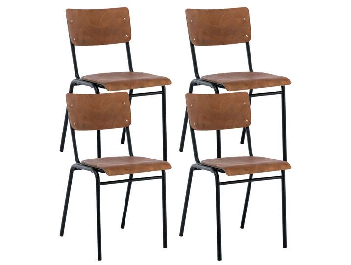 Esszimmerstuhl AKITO 4er Set dunkelbraun