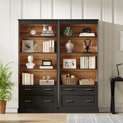Bluebell 5-Shelf Bookcase with Drawers (Set of 2)