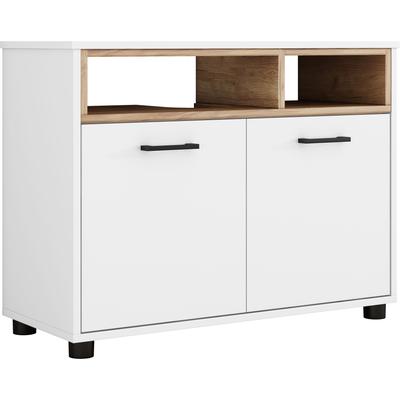 Waschbeckenunterschrank OTTO HOME "Picante", weiß (weiß, eiche), B:80cm H:60,5cm T:33cm, MDF, Schränke, Waschbeckenunterschrank, In 60 und 80cm erhältlich, 2 Türen und offene Ablage, zum Stellen
