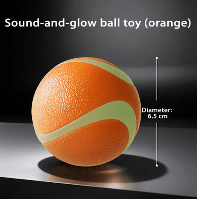 Inspire Picks HOOPET Glow Dog Toy Ball Durable Rubber Fetch Ball For Active Dogs & Puppies orange