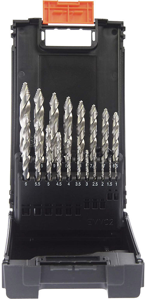 PROSTEP Spiralbohrer Set HSS-G, in Kassette, 19 Teile, Ø 1 - 10 mm Projahn