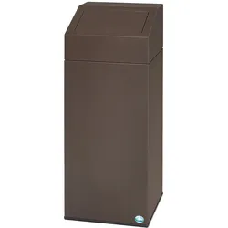 PROREGAL Selbstlöschender Wertstoffsammler "Biomüll" | 82 Liter, HxBxT 89x38x38cm | Verzinkter Stahl | Braun | Mülleimer Abfalleimer Müllkorb