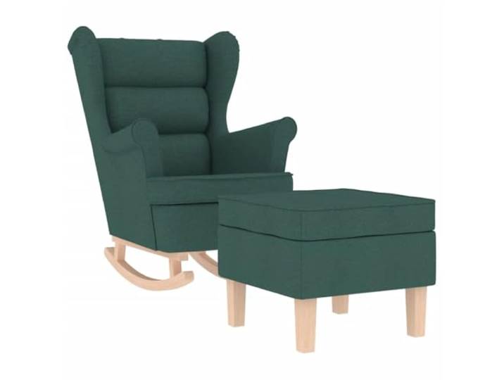 GHVBNMF Schaukelstuhl mit Fußhocker 2-teilig Polstersessel Dunkelgrün Ergonomischer Loungesessel mit weicher Polsterung und sanfter Schaukelfunktion für gemütliche Sitzecken im Schlafzimmer.