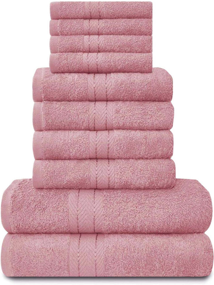GC GAVENO CAVAILIA Toronto Multi-Size Set Pink Bath Towel;Washcloth;Hand Towel