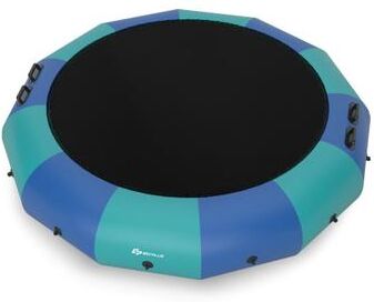 Costway 15 Feet Inflatable Splash Padded Water Bouncer Trampoline-Blue