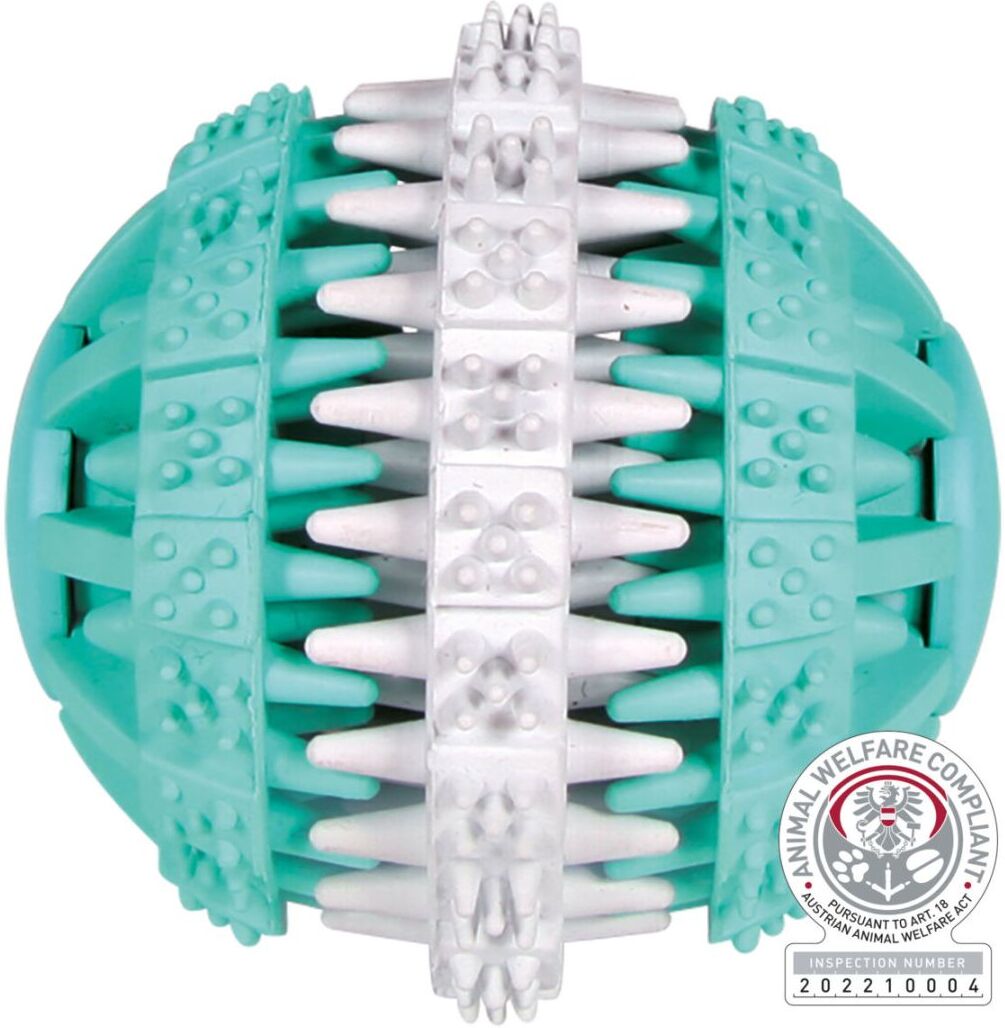 TRIXIE Denta Fun Ball 3 – teilig, Minzgeschmack, Naturgummi, Ø 6 cm