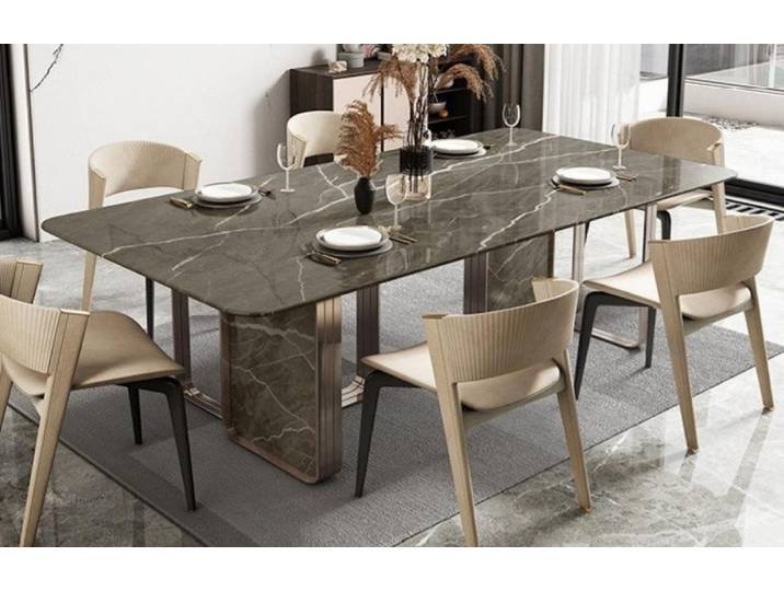 Xlmoebel Esstisch Edelstahl Esstisch mit modernem Design und schlichter Eleganz (1-St., Esstisch), Hergestellt in Europa