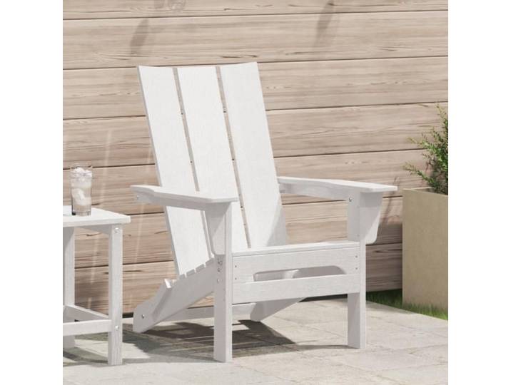 Moderne Fauteuil/Siège d'Extérieur Chaise Adirondack pliable Blanche 74 5x80 5x90 cm HDPE @FR(825583)