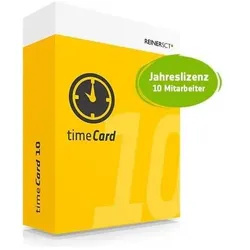 ReinerSCT, Zeiterfassungssystem, Zeiterfassung Mitarbeiterlizenz timeCard 10 1 Jahr für 10u