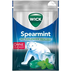 Wick Kräuterbonbons Spearmint, Hustenbonbon, zuckerfrei, Stück im Beutel, 72g