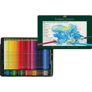 Faber-Castell Aquarellstifte Albrecht Dürer 117560, farbig sortiert, im Metalletui, 60 Stück