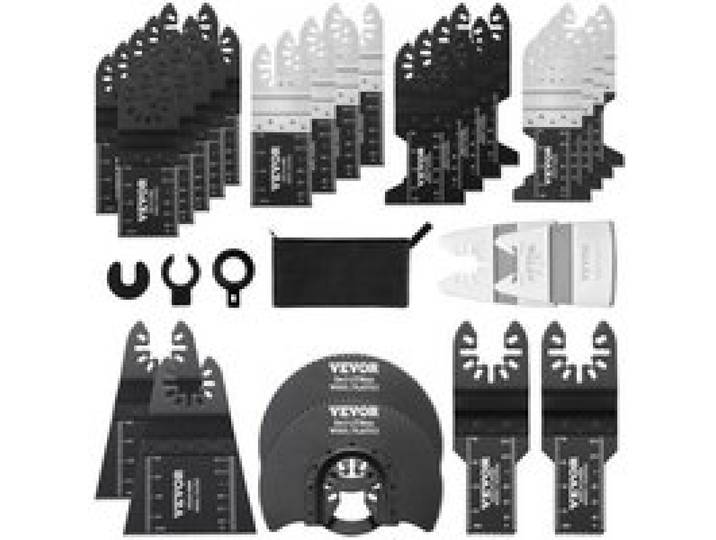 VEVOR Lames de Scie Oscillante 30PCS Lames Outil Multifonction Universelles Dégagement Rapide 8 Types Lames Outils Oscillants pour Bois Métal Plastique pour Dewalt Milwaukee Hitachi Chicago Craftsman