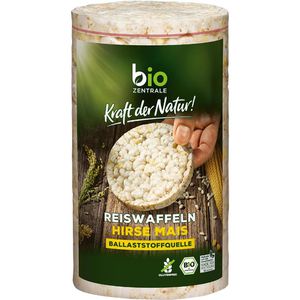 BioZentrale Reiswaffeln Hirse Mais, BIO, gepuffter Reis mit Hirse und Mais, 100 g