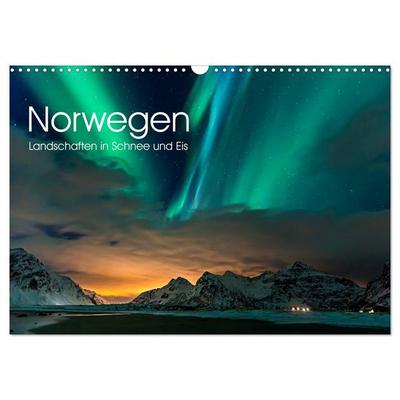 Norwegen, Landschaften in Schnee und Eis (Wandkalender 2027 DIN A3 quer), CALVENDO Monatskalender