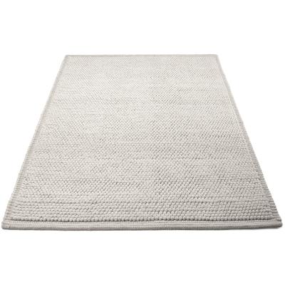 Wollteppich CARPETFINE "Seebu Loop", weiß, B:40cm H:10mm L:60cm, Schurwolle, Teppiche, reine Schurwolle, Kurzflor, grobe Struktur