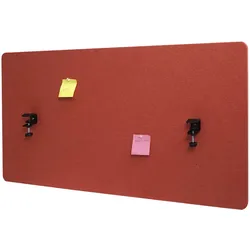 Akustik-Tischtrennwand MCW-G75, Büro-Sichtschutz Schreibtisch Pinnwand, doppelwandig Stoff/Textil ~ 60x120cm braun