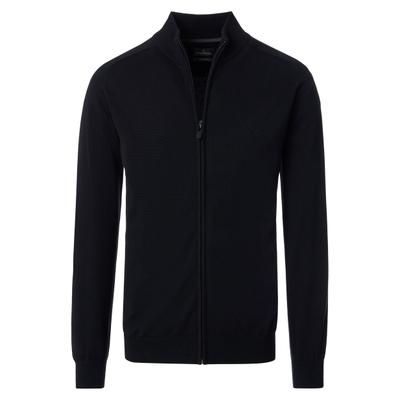 Strickjacke CASAMODA "CASAMODA Strickjacke uni", Herren, Gr. M, schwarz, 100% Baumwolle, Strickjacken Strickjacke