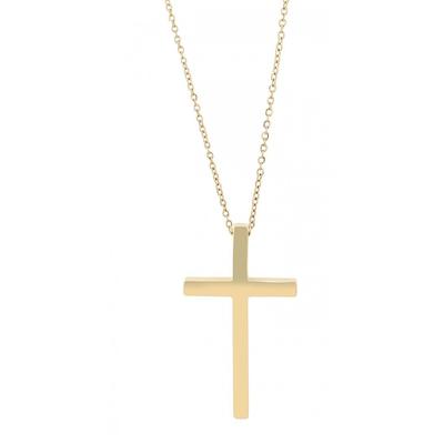 Kette mit Anhänger ADELIA´S "Unisex Edelstahl Halskette mit Anhänger Kreuz", gold (gold, kreuz), Halsketten, Damen, Edelstahl