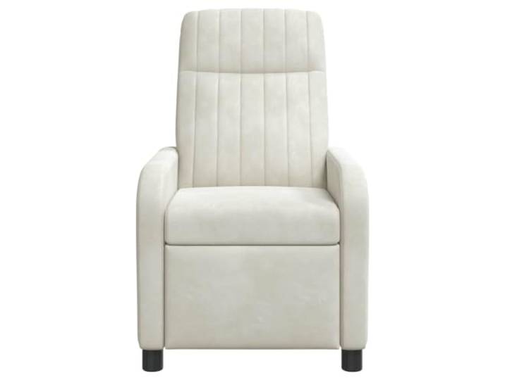 Sessel Recliner Creme Velours verstellbar 115-160 Grad, 100% Polyester, Samtbezug, verstellbare Neigung, flache Armlehnen, stabiler Rahmen, einfache Montage