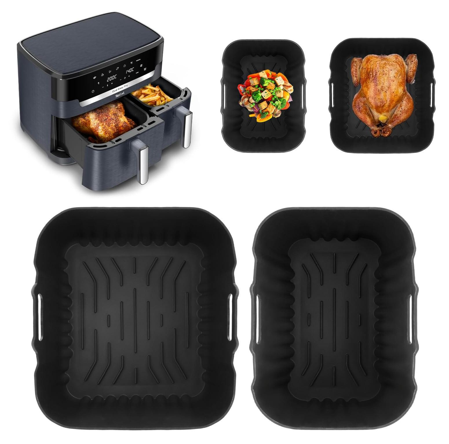 Dripio Siliconen bakvormen voor heteluchtfriteuses, 2 stuks, geschikt voor Tefal Dual Easy Fry XXL