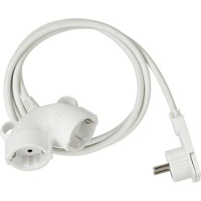 Brennenstuhl 1161820223, 3 m, Type E/F, Type F (CEE 7/4), Kunststoff, Polyvinylchlorid (PVC), Weiß, 2 AC-Ausgänge