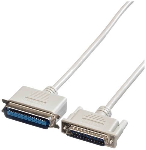 Roline Parallel Anschlusskabel [1x D-SUB-Stecker 25pol. - 1x Centronics-Stecker] 1.80 m Grau
