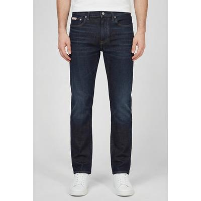 Slim-fit-Jeans CALVIN KLEIN JEANS "SLIM TAPER JEANS", Herren, Gr. 33, Länge 34, blau (sapphire tango), Denim/Jeans, Obermaterial: 98% Baumwolle, 2% Elasthan, unifarben, slim fit lang, Jeans Slim-fit-Jeans, Slim fit