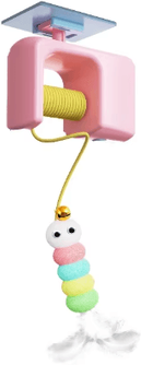 Inspire Picks Smart Hanging Cat Toy Interactive Cat Toy With Electric Motion & Scratch Rope For Self Play Fun pink2