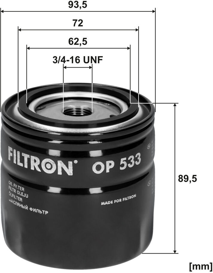 Filtron Ölfilter Op533 Anschraubfilter 95mm Gewindemaß3/4-16 Unf Für Saab Ford Fiat Chrysler Sunbeam Gm Isuzu Vag
