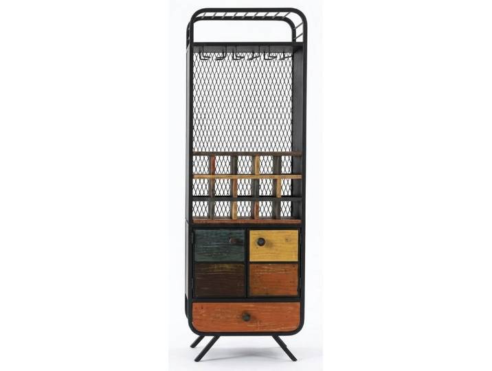 JVmoebel Buffetaufsatz Vintage Barschrank Weinregal Metall Holz Loft Industrial Retro Regal, Made in Europa